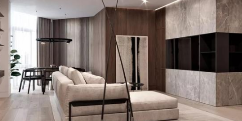 100平现代简约风格装修，灰色+木色充满高级感的新家